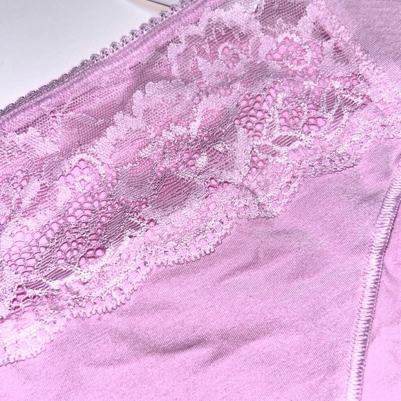 SOMA Vanishing Edge Cotton Modal‎ W/Lace High Leg Briefs Panty in Party Pink XL - Picture 10 of 15